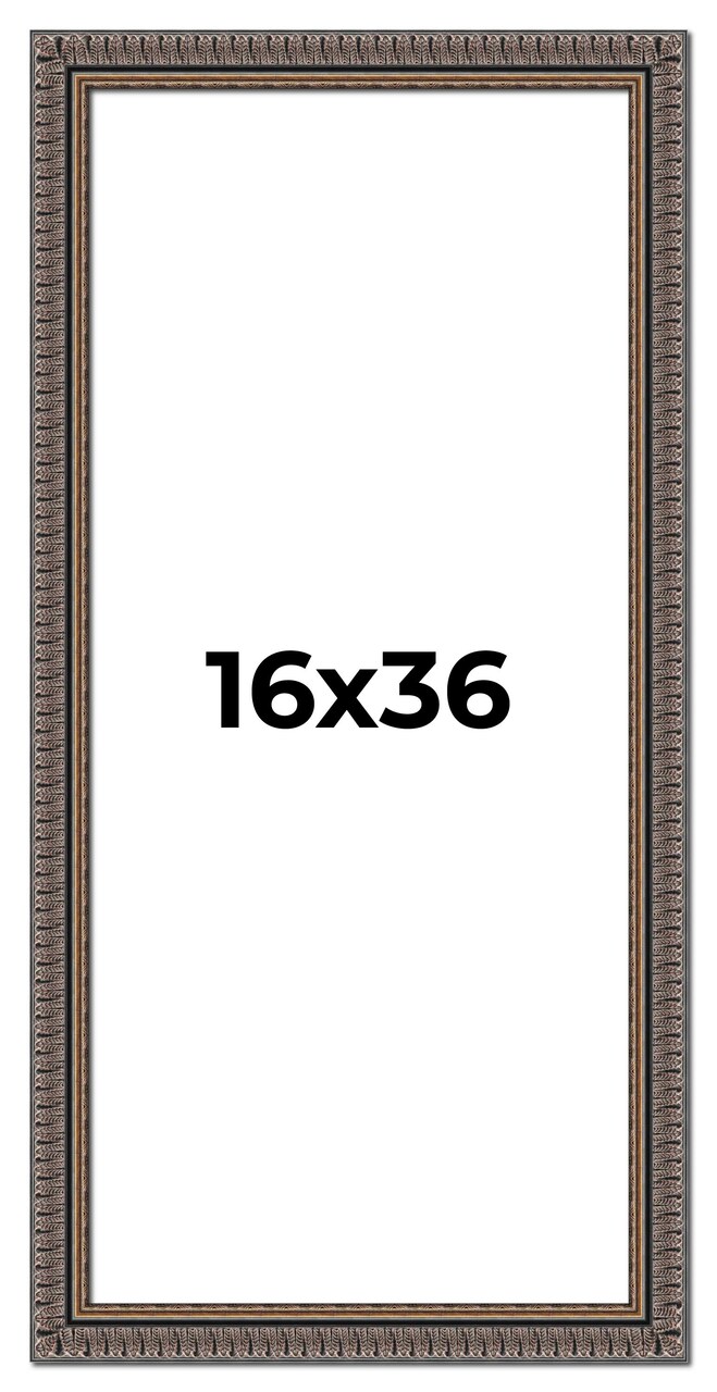 Panoramic Ornate Black Picture Frame - UV Acrylic, Foam Board Backing, Hanging Hardware